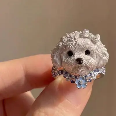 Silver Dog Ring